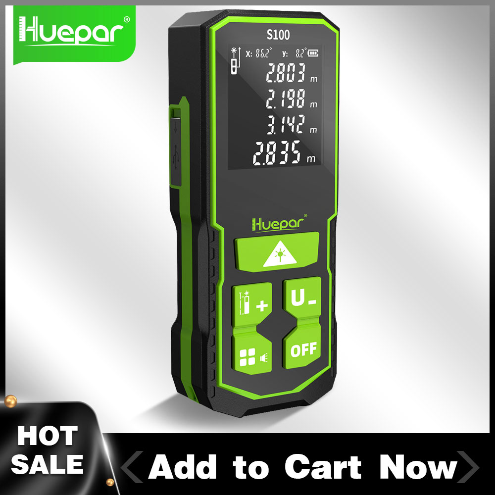 Industrial Laser Tape Measure - Huepar Pengukur Jarak Laser Digital 328Ft/100M