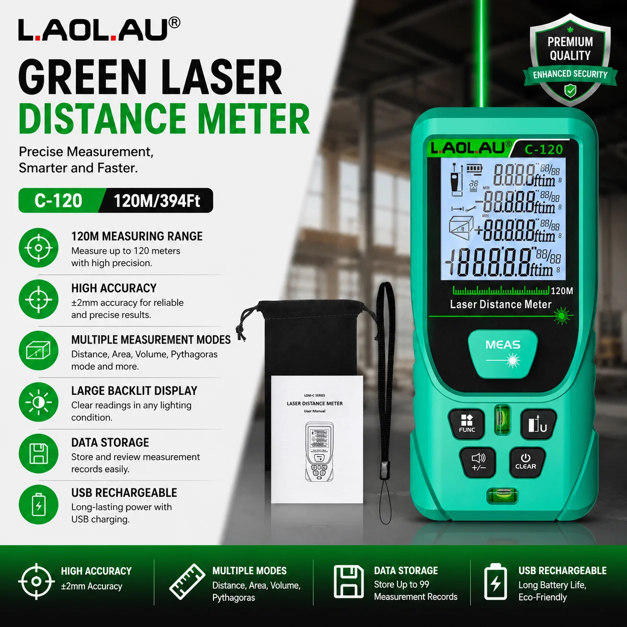 LAOLAU Pengukur Jarak Laser Di - Industrial Laser Rangefinder ulasan dan harga
